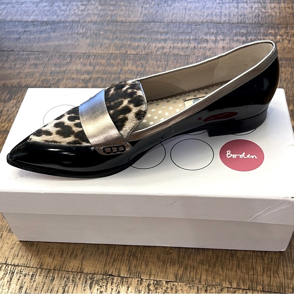 Boden Pointed Loafer, black, Euro sz 39, US sz 8